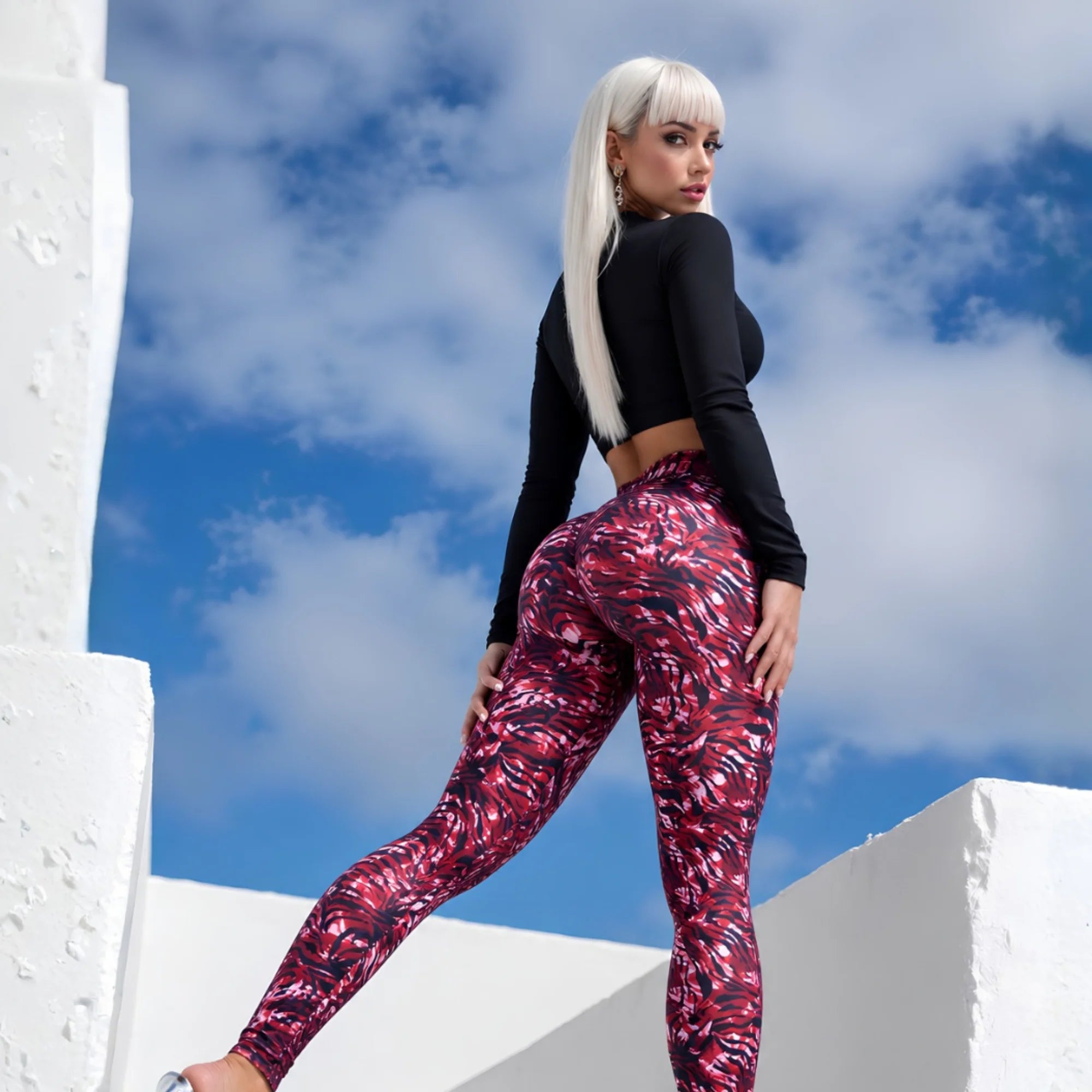LEGGING BRASILERA PRINT SMART BIOACTIVE - RED LUXURY