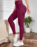 Cargar imagen en el visor de la galería, LEGGING C/E SEAMLESS MWFG-012 GUINDA
