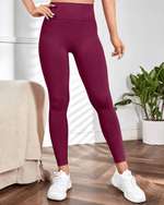 Cargar imagen en el visor de la galería, LEGGING C/E SEAMLESS MWFG-012 GUINDA
