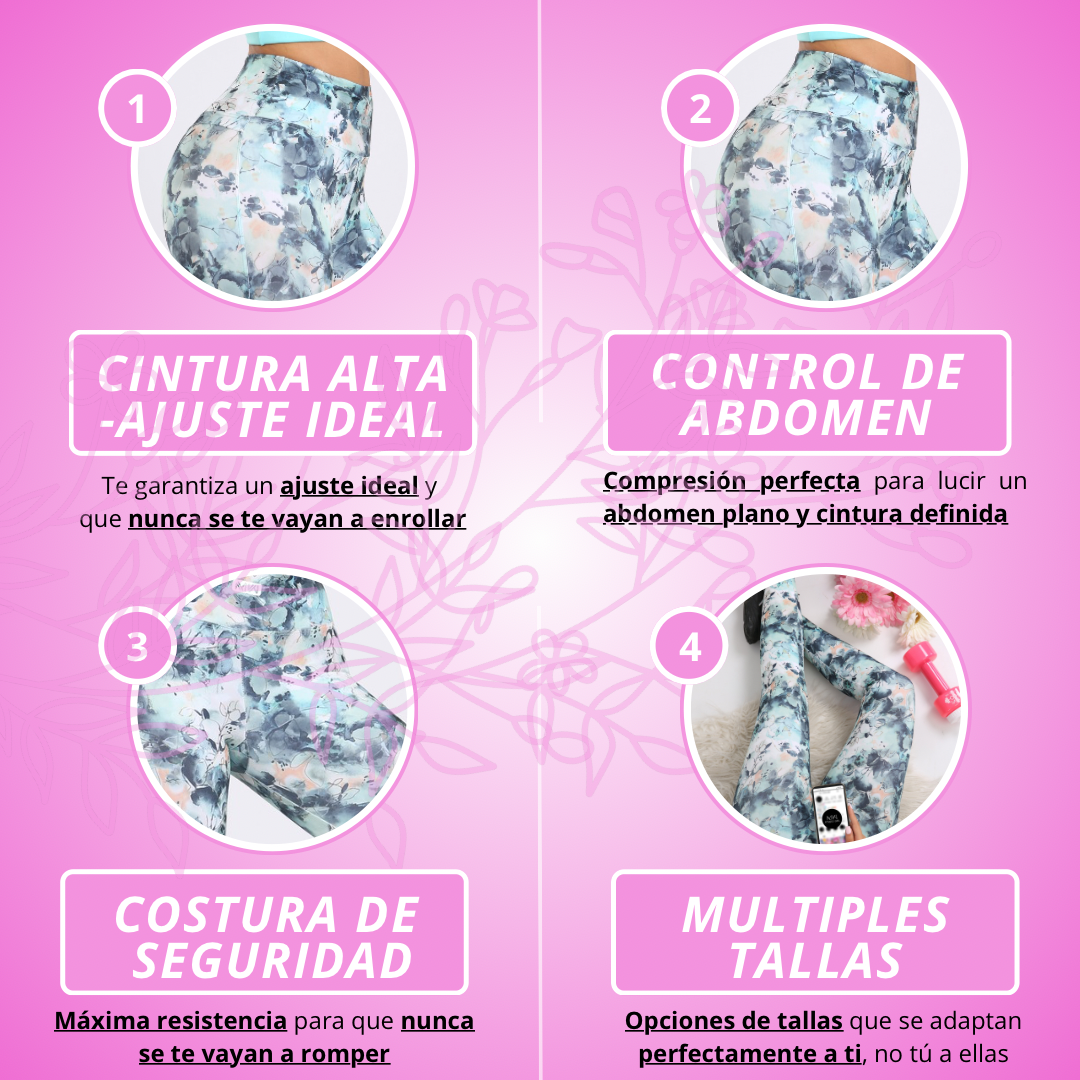 Cintura alta, control de abdomen y múltiples tallas