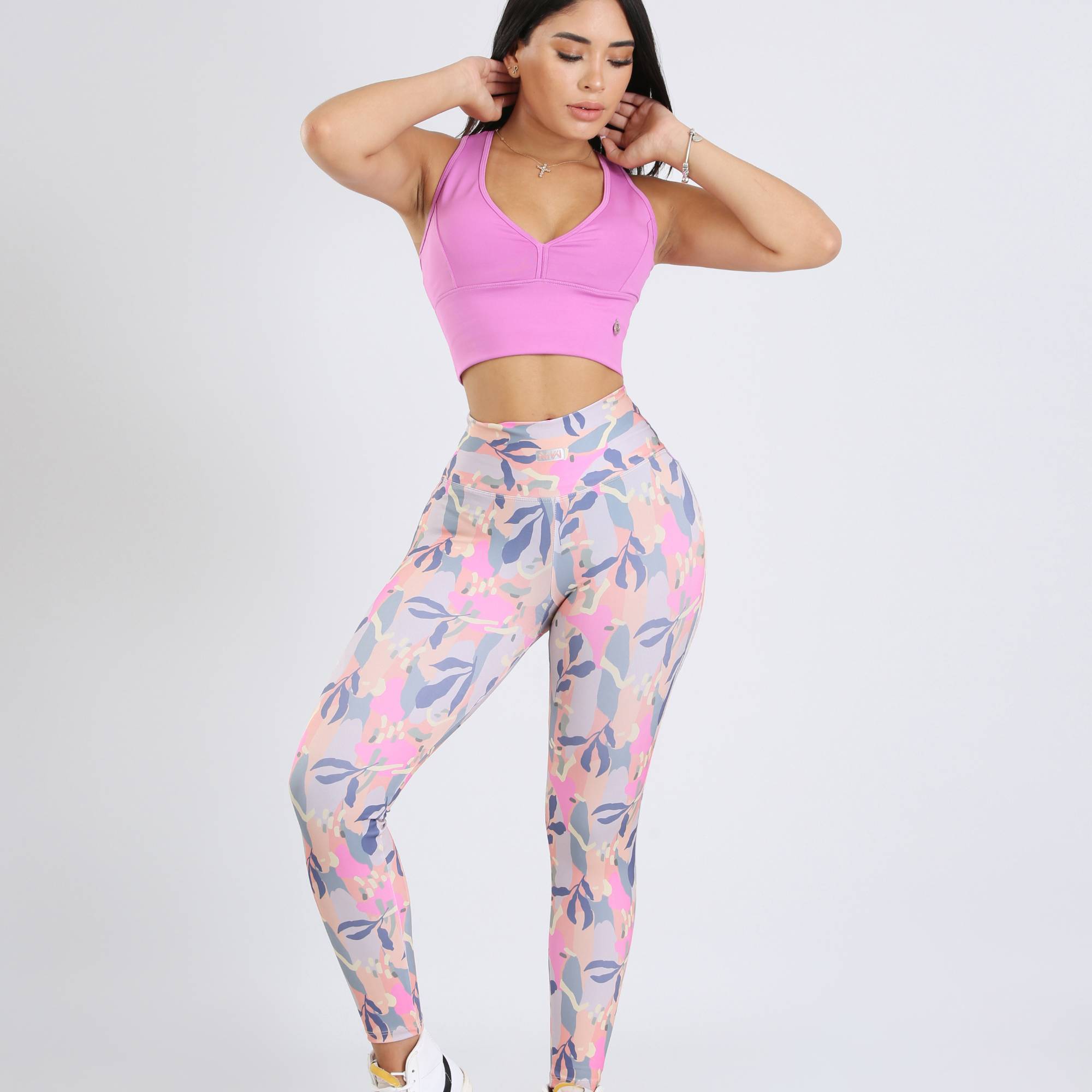 LEGGING COLOMBIANA PRINT SMART ACTIVE-ROSA PASTEL